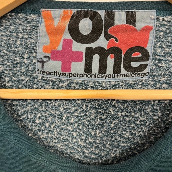 🔥Free City You + Me Exploded Life Nature Love Crew Neck Sweatshirt Teal S🔥 - Picture 14 of 16